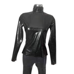 Hillary Macmillan Women's Black Glossy Top Size XS